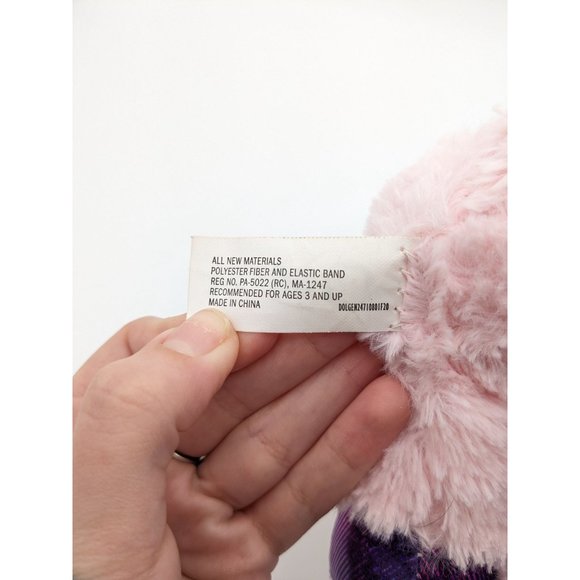 Goffa Unicorn Horse 8" Plush Pink Glitter Horn, eyes and feet - Picture 3 of 3